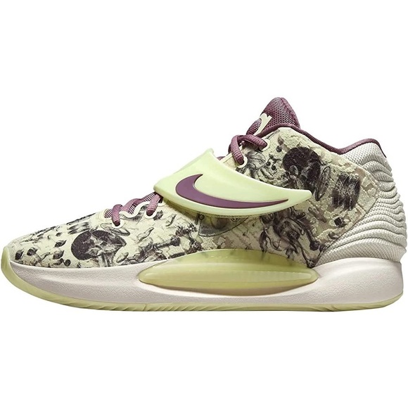 Nike Kevin Durant KD14 Surrealism Glow Sole Lime Ice Light Mulberry 300 Sneakers - Picture 1 of 12